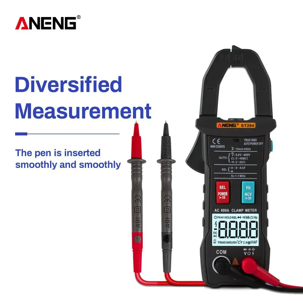 Mini Digital Clamp Meters ST204 4000Counts Full Intelligent Automatic Range Digital Current Multimeter(AUTO)