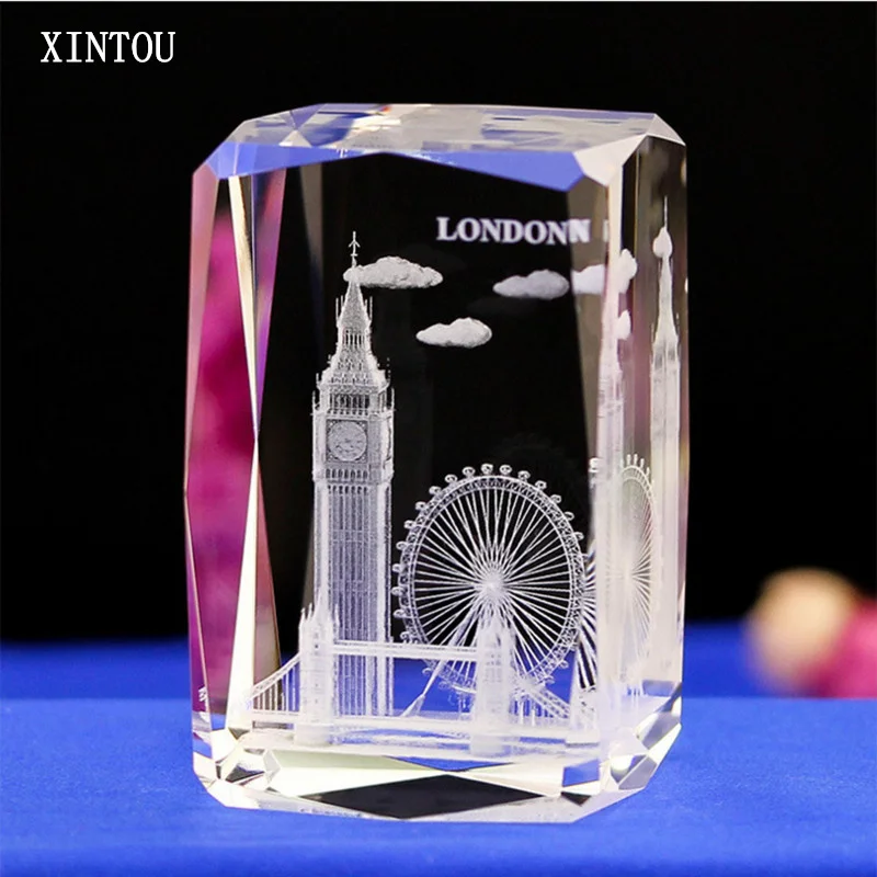 XINTOU Cube Crystal Glass London Building Model Paperweight 3D Laser Engraved London Tower Bridge Eye Big Ben Souvenirs Crafts
XINTOU Cube Crystal Glass London Building Model Paperweight 3D Laser Engraved London Tower Bridge Eye Big Ben Souvenirs Crafts