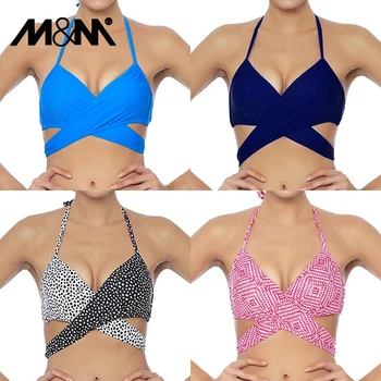 M&M Women Chest Cross Bikini Top Print Push Up Brazilian Swimwear Sport Halter Swimsuit Beach Swimming Bra Solid Biquini T608
M&M Women Chest Cross Bikini Top Print Push Up Brazilian Swimwear Sport Halter Swimsuit Beach Swimming Bra Solid Biquini T608