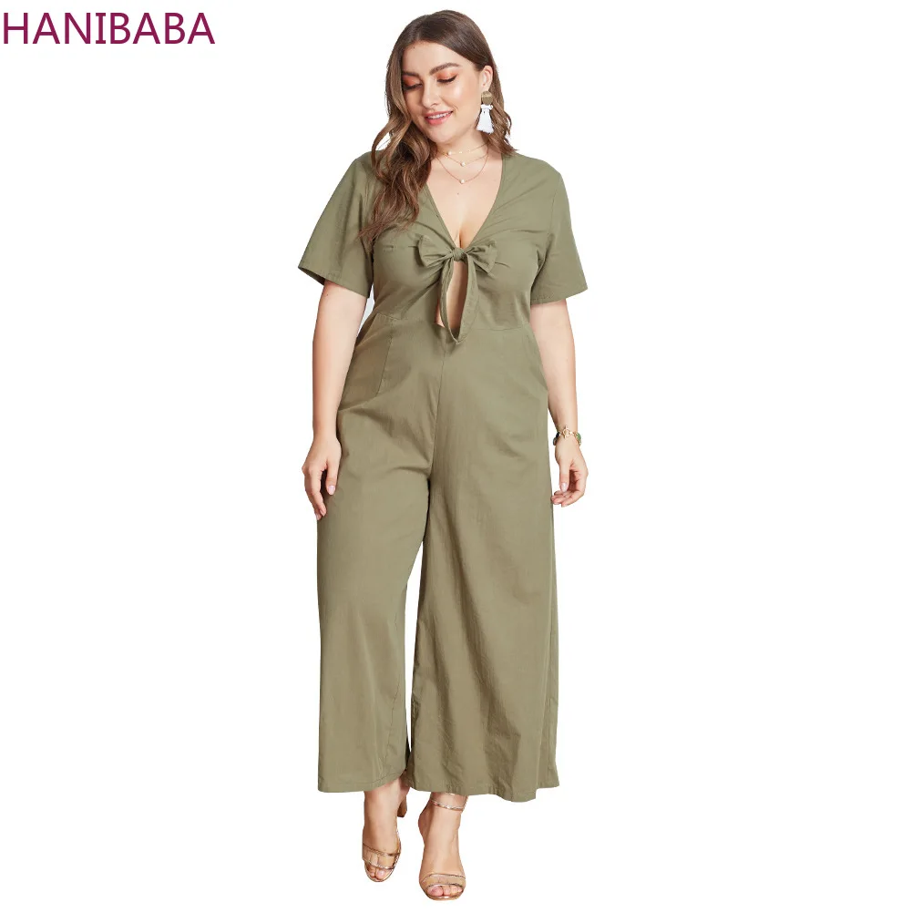 Deep V-neck Bandage Jumpsuit Bow Tie Sexy Bodysuit Solid Short-sleeve Women Rompers Straight Pants Casual Office Female Overalls 
Deep V-neck Bandage Jumpsuit Bow Tie Sexy Bodysuit Solid Short-sleeve Women Rompers Straight Pants Casual Office Female Overalls