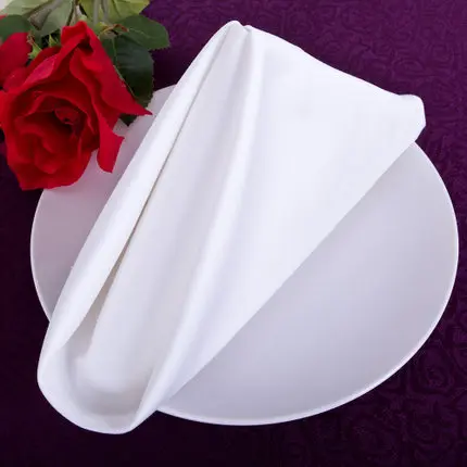 

Hotel cotton napkin high density cotton napkin red white wiping cloth flowers folding mouth cloth napkin