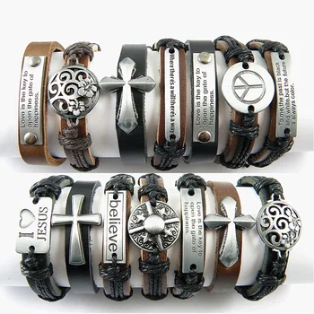 wholesale 24 pieces mixed designs leather alloy men's wristbands bracelets adjustable
wholesale 24 pieces mixed designs leather alloy men's wristbands bracelets adjustable