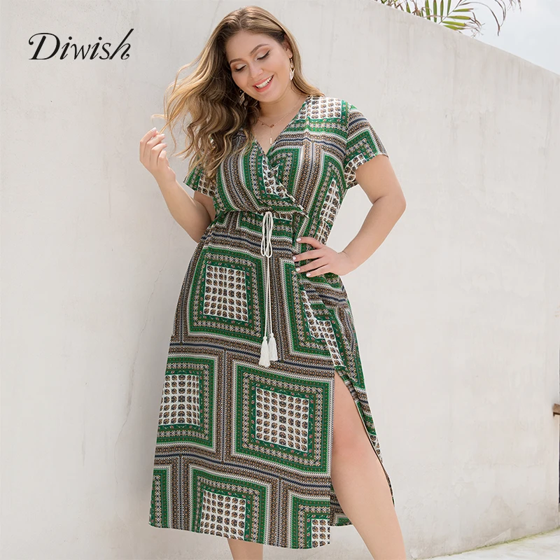 Diwish Women Long Summer Dress Sexy Green Plaid Dress Short Sleeve Beach V Neck Dress Plus Size Maxi Dresses XL-4XL
Diwish Women Long Summer Dress Sexy Green Plaid Dress Short Sleeve Beach V Neck Dress Plus Size Maxi Dresses XL-4XL