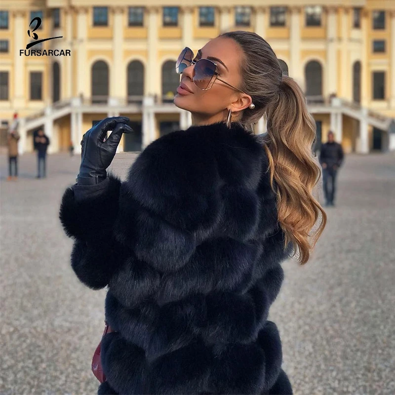 FURSARCAR Women's Black White Real Fox Fur Winter Coat Fashion Luxury Genuine Natural Fur Outerwear For Female Warm Long Jacket
FURSARCAR Women's Black White Real Fox Fur Winter Coat Fashion Luxury Genuine Natural Fur Outerwear For Female Warm Long Jacket