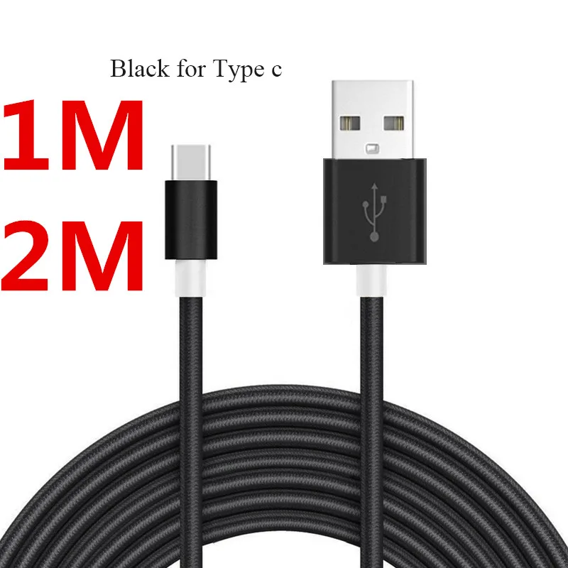 

USB Cables Type C 2A Fast Charging USB Type-C Charger for Xiaomi Mi5 Mi6 for Samsung S8 Type-C Date 2m 1m Cable USB-C Sync Wire