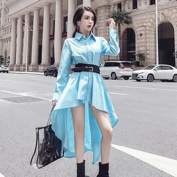 Women Long Blouse Belt Autumn New Casual Women Shirt Long Sleeve Turn-down Collar Loose Ladies Summer Casual Medium Long Shirt
Women Long Blouse Belt Autumn New Casual Women Shirt Long Sleeve Turn-down Collar Loose Ladies Summer Casual Medium Long Shirt