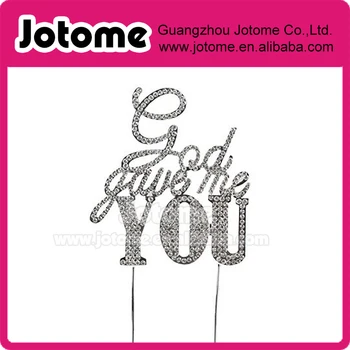 20.5 *10.5cm Custom Decoration Large Sparkle Bling Rhinestone God Gave Me You Wedding Cake Topper
20.5 *10.5cm Custom Decoration Large Sparkle Bling Rhinestone God Gave Me You Wedding Cake Topper