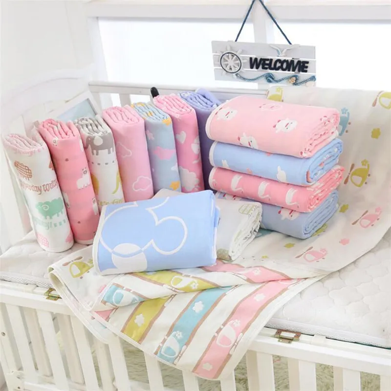 

6 layers gauze sleeping blanket 100 cotton baby bath towel blanket newborn receiving blankets kids air-conditioner room blanket