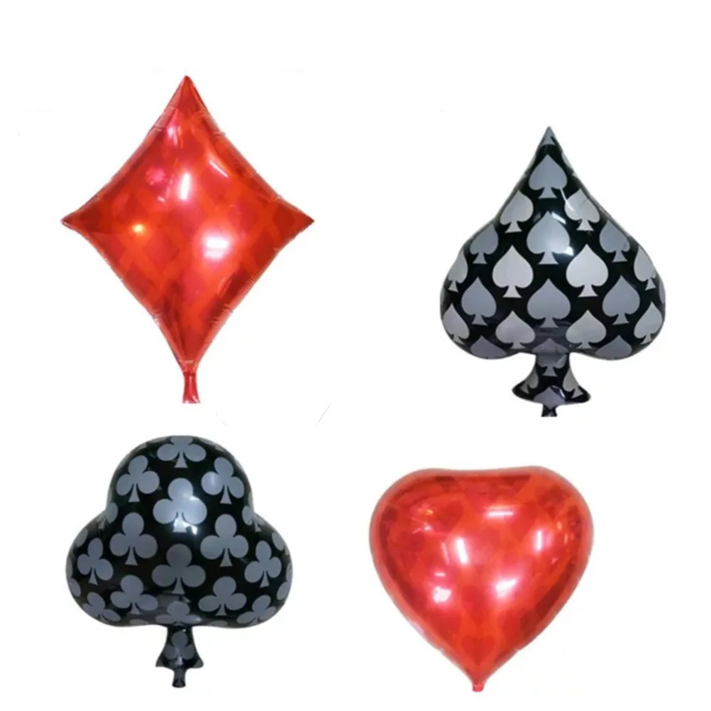 1PCS Diamonds Spades Red Hearts Foil Balloon Cards Dice Poker Party Supplies Decorations Playing Cards Poker 4 Styles
1PCS Diamonds Spades Red Hearts Foil Balloon Cards Dice Poker Party Supplies Decorations Playing Cards Poker 4 Styles