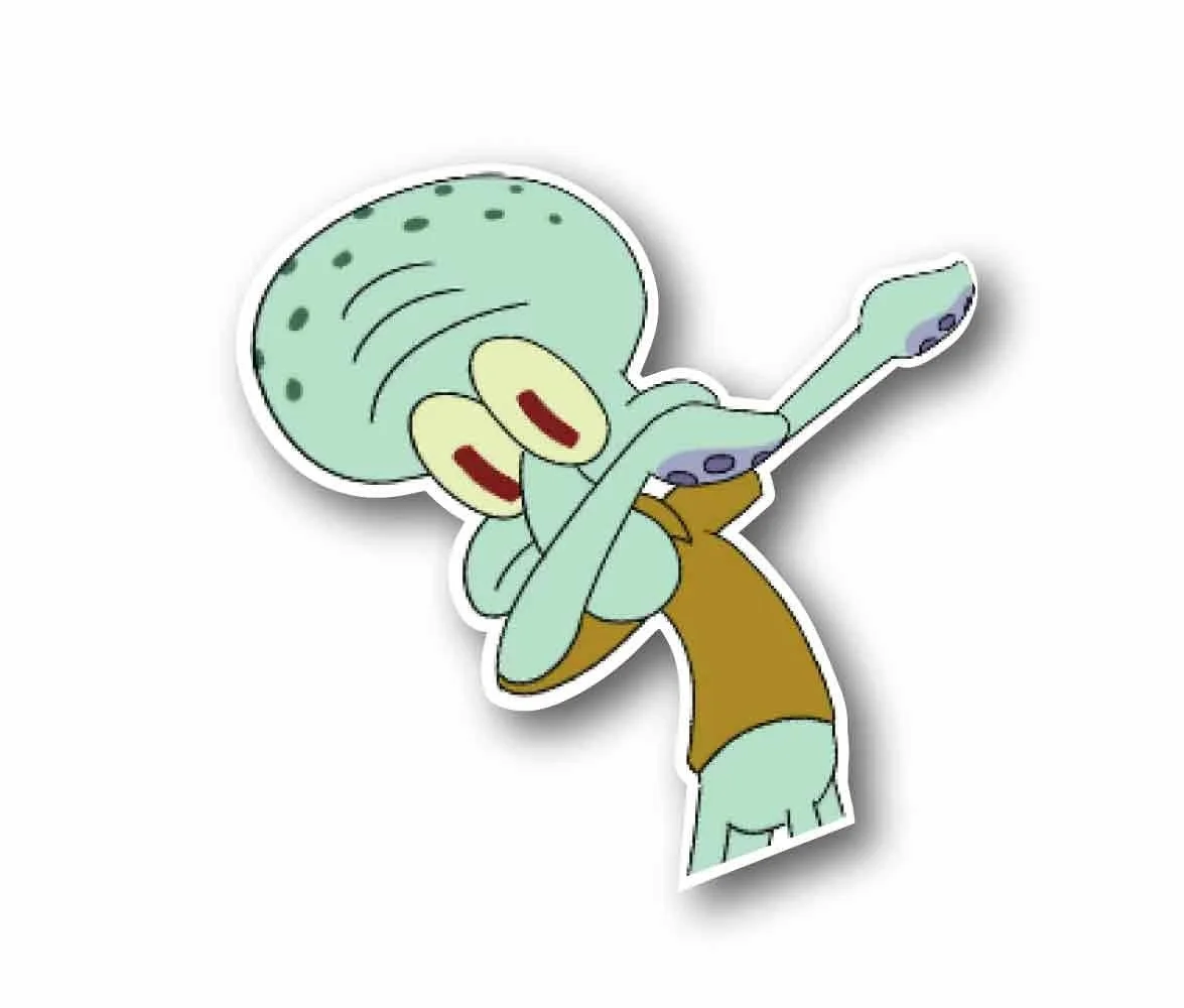 For Squidward Dabbing! Funny Sticker Vinyl Sticky for Laptop, Journal,Wall or car- Great for a Gift - Slap it on Your car
For Squidward Dabbing! Funny Sticker Vinyl Sticky for Laptop, Journal,Wall or car- Great for a Gift - Slap it on Your car