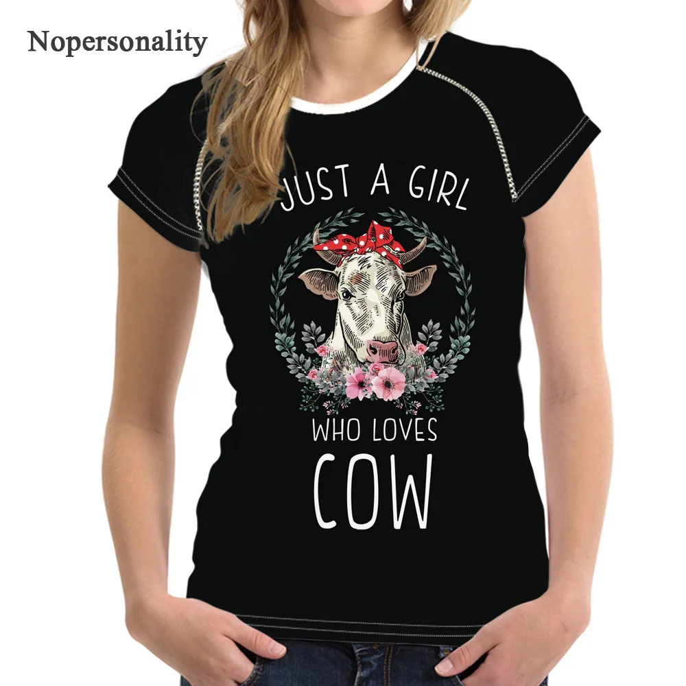 Nopersonality Black Printing Cow Summer Tshirt Short Sleeve for Women Unique Femme Ladies T Shirt Just A Girl Short Sleeve S
Nopersonality Black Printing Cow Summer Tshirt Short Sleeve for Women Unique Femme Ladies T Shirt Just A Girl Short Sleeve S