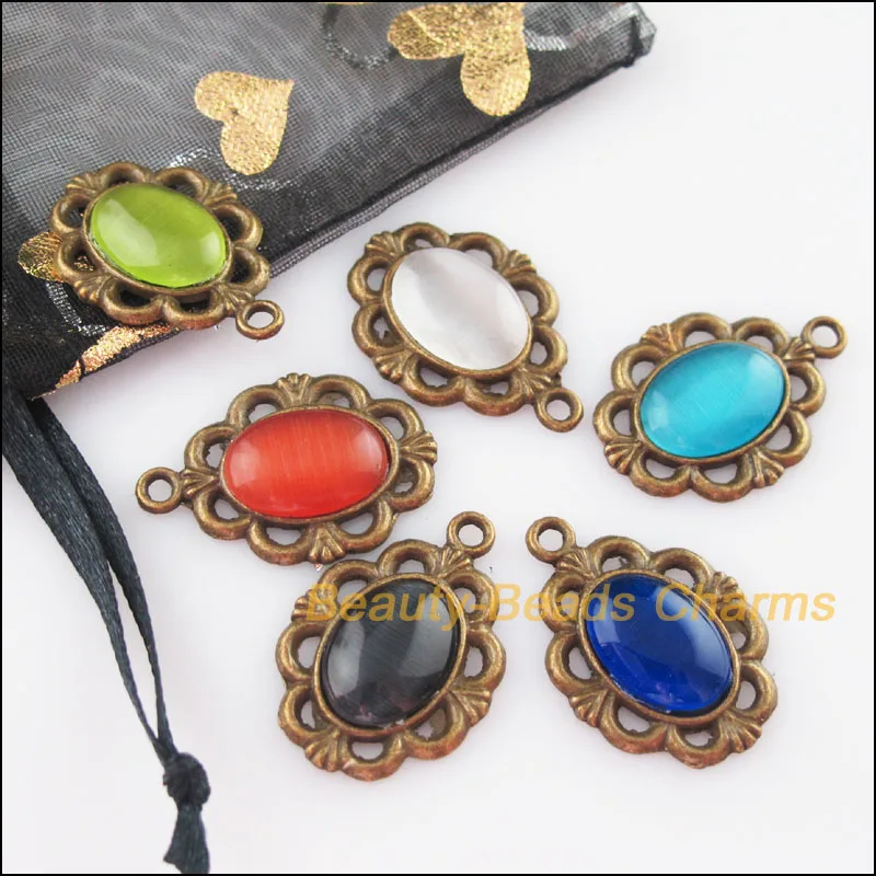 New 6Pcs Mixed Retro Antiqued Bronze Cat Eye Stone Oval Charms Pendants 18.5x26.5mm
New 6Pcs Mixed Retro Antiqued Bronze Cat Eye Stone Oval Charms Pendants 18.5x26.5mm