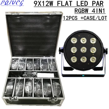12pcs/ RGBW 4IN1 9X12W led Par light+ Flight Case DMX512 control LED flat PAR dmx512 disco lights professional dj equipment 
12pcs/ RGBW 4IN1 9X12W led Par light+ Flight Case DMX512 control LED flat PAR dmx512 disco lights professional dj equipment