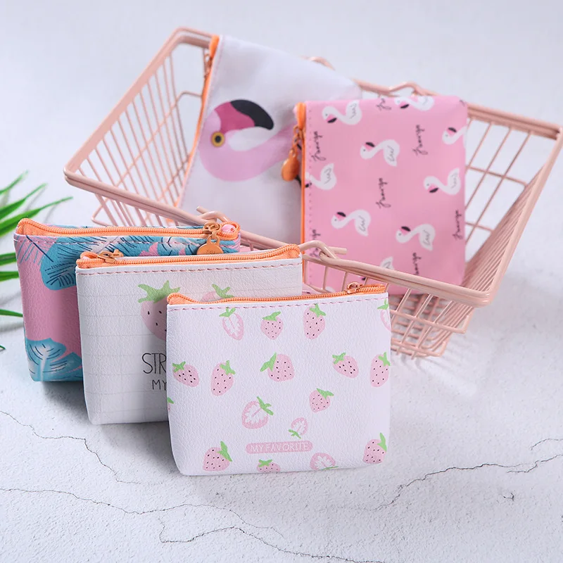 New Popular Women Mini Wallet PU Leather Coin Purse Flamingo Strawberry Pattern Zip Bag child girls boys Portable Handbag
New Popular Women Mini Wallet PU Leather Coin Purse Flamingo Strawberry Pattern Zip Bag child girls boys Portable Handbag