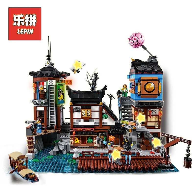 

Lepin 06083 Ninja Building Series The City Docks Set Legoinglys 70657 Building Blocks Bricks Model Set 2018 New Children Toys