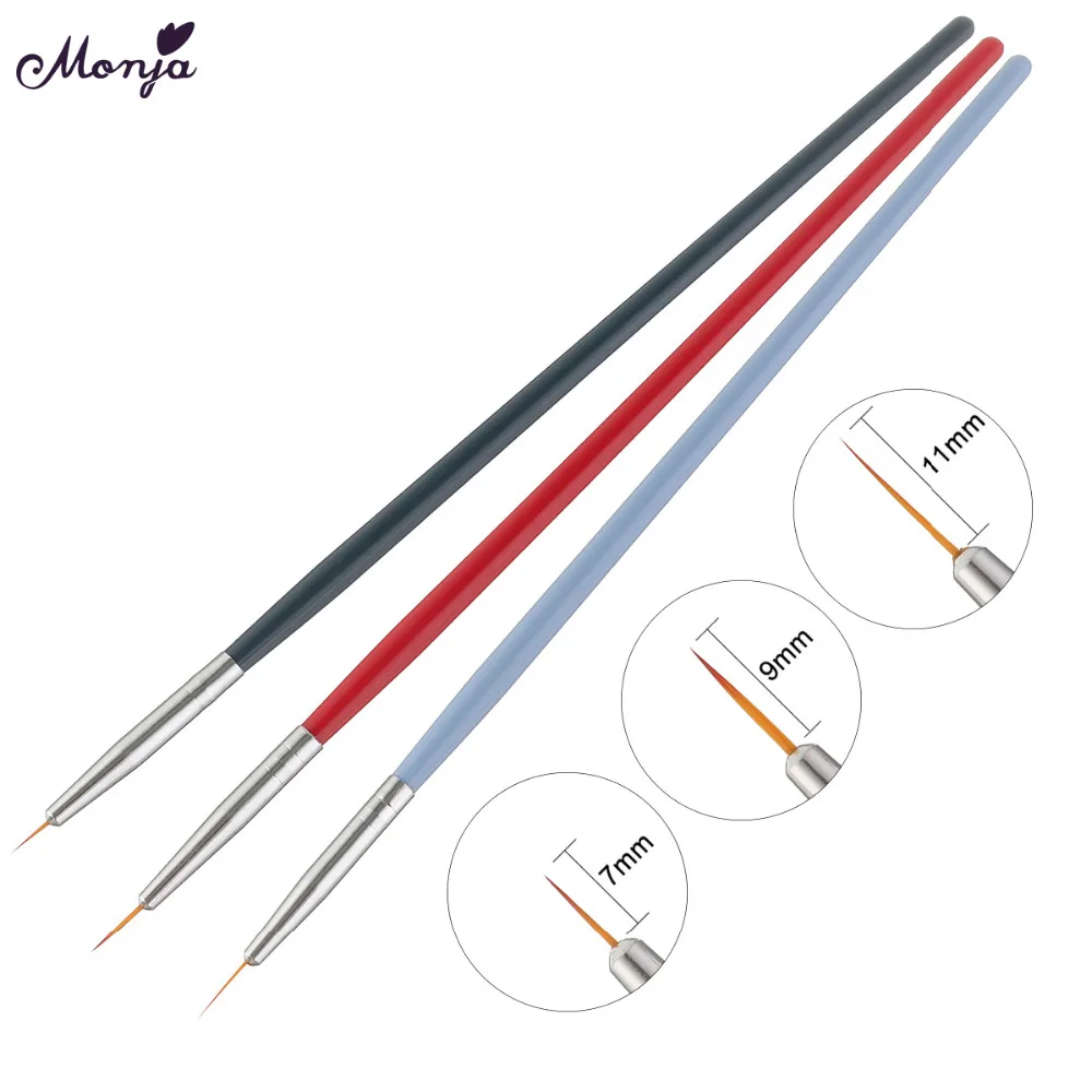 Monja 3pcs 7/9/11mm Nail Art Acrylic Handle Liner Brush French Stripe Lines Flower Design Painting Drawing Pen Manicure Tool
Monja 3pcs 7/9/11mm Nail Art Acrylic Handle Liner Brush French Stripe Lines Flower Design Painting Drawing Pen Manicure Tool