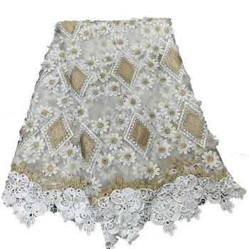 Latest African Cord Lace Fabrics High Quality 2018 French Mesh Lace With Stones White Lace Fabric For Wedding Dress HJ518-1
Latest African Cord Lace Fabrics High Quality 2018 French Mesh Lace With Stones White Lace Fabric For Wedding Dress HJ518-1