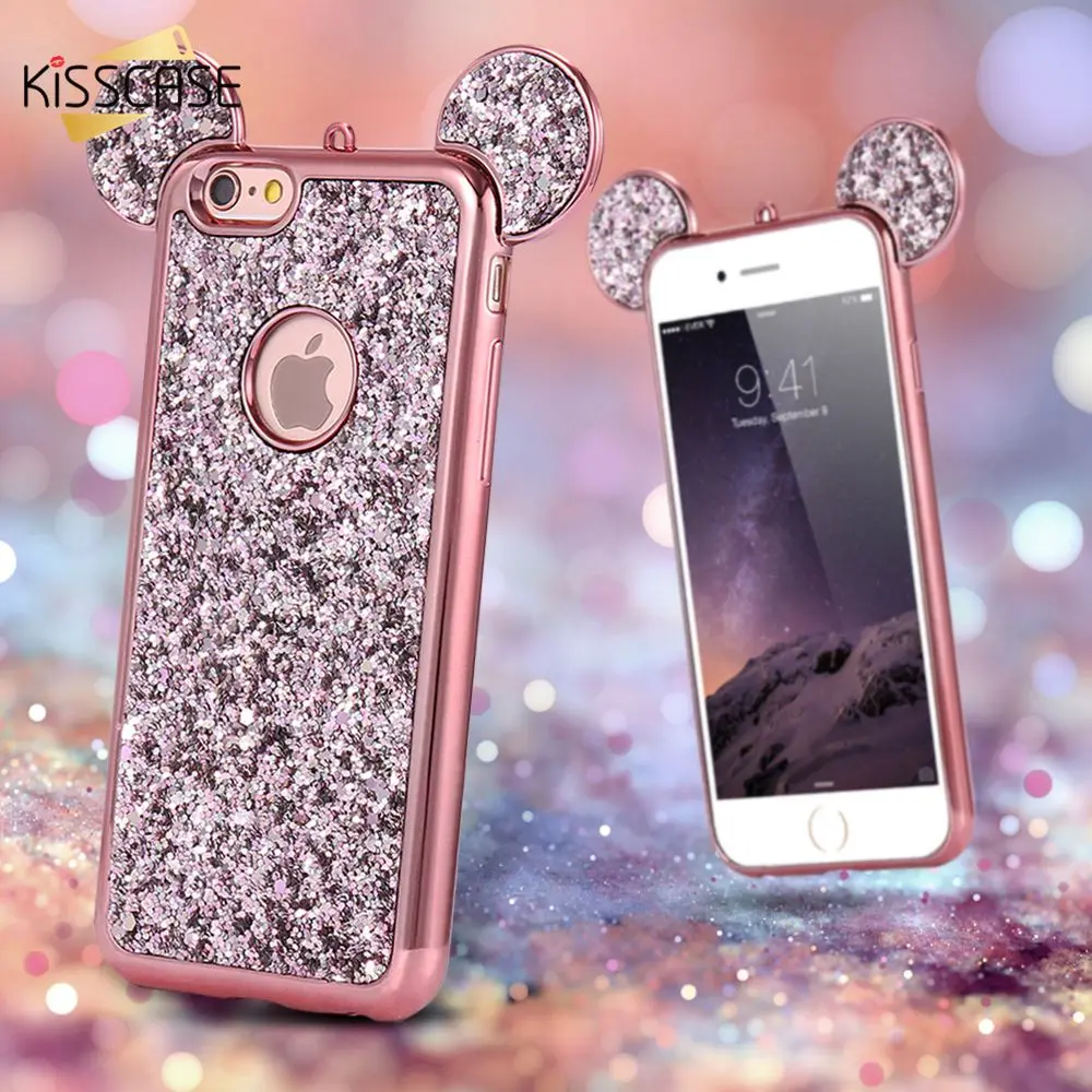 KISSCASE Lovely 3D Mickey Mouse Ears Case For iPhone 7Plus 7 6S Plus Bling Glitter Silicone Case Back Cover For Iphone 6 6S Case
KISSCASE Lovely 3D Mickey Mouse Ears Case For iPhone 7Plus 7 6S Plus Bling Glitter Silicone Case Back Cover For Iphone 6 6S Case