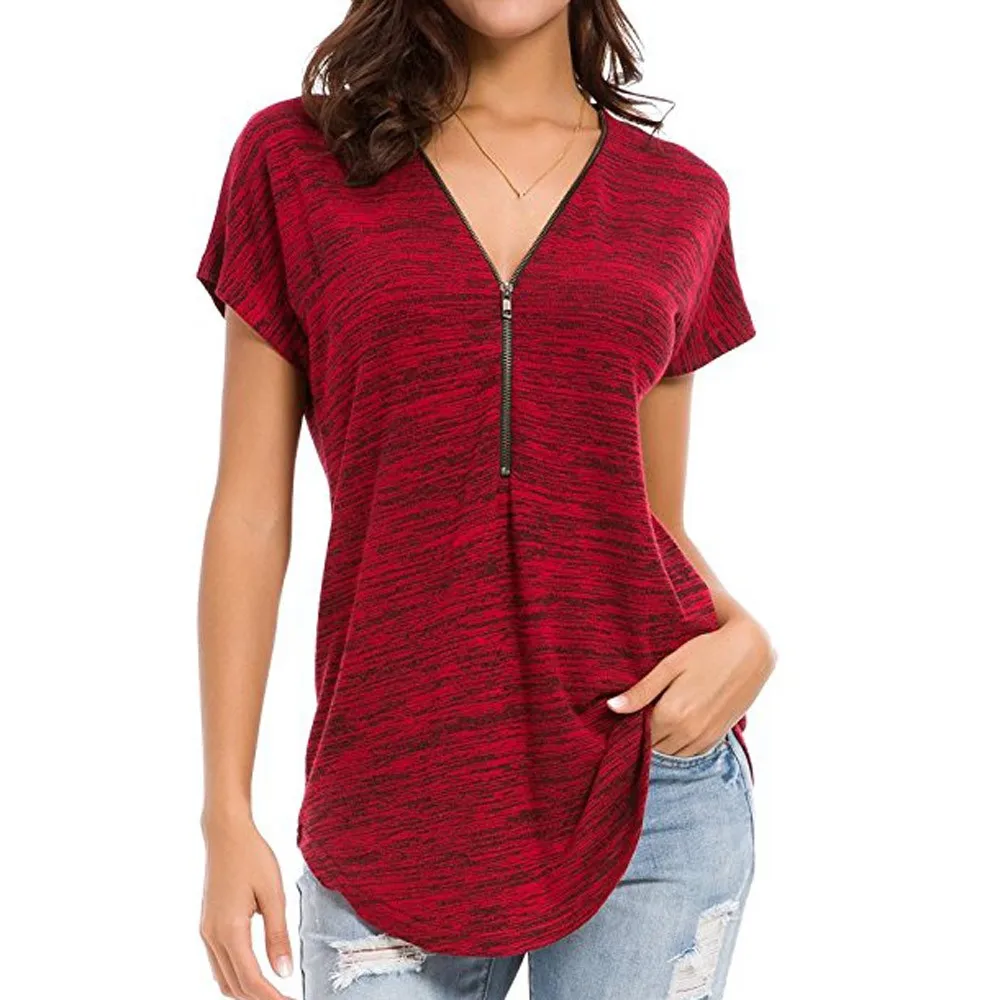 2018 Women Blouses Summer Shirts Sundress Tops Loose Fitting Zip Up V Neck Short Sleeve Tops Tunic Casual Shirt Blouse
2018 Women Blouses Summer Shirts Sundress Tops Loose Fitting Zip Up V Neck Short Sleeve Tops Tunic Casual Shirt Blouse