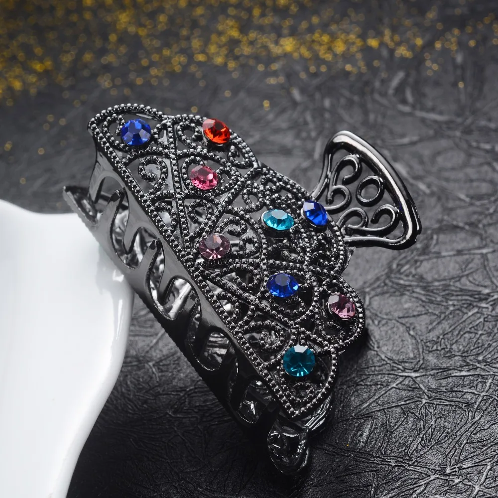 Charm Ancient Gun Black Alloy Rhinestone Crystal Vintage Hair Claws Hair Ornaments High Quality Crab Clip Wedding Hair Jewelry 
Charm Ancient Gun Black Alloy Rhinestone Crystal Vintage Hair Claws Hair Ornaments High Quality Crab Clip Wedding Hair Jewelry