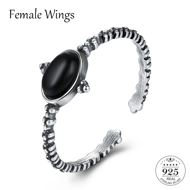 FEMALE WINGS 925 Ring Sterling Silver Jewelry For Woman Obsidian Vintage Rings Queen Party Girl Gift Bijoux Femme Aneis FR153
FEMALE WINGS 925 Ring Sterling Silver Jewelry For Woman Obsidian Vintage Rings Queen Party Girl Gift Bijoux Femme Aneis FR153