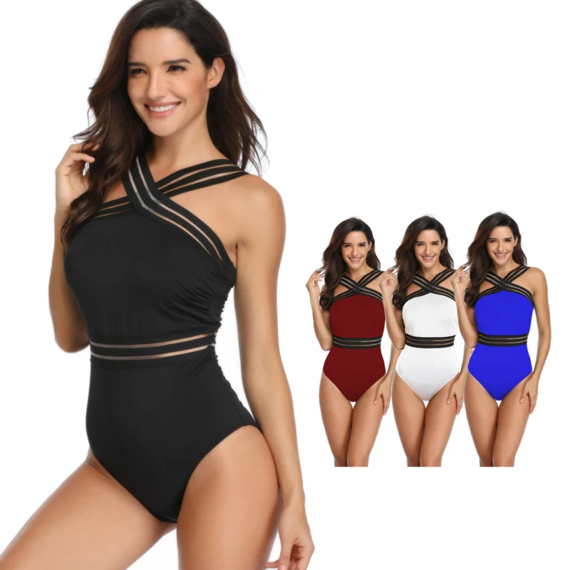 2019 Sexy One Piece Swimsuit Women High Neck Bandage Cross Back Neck Monokini Black Swimwear Women Bathing Suits Swimming Suit
2019 Sexy One Piece Swimsuit Women High Neck Bandage Cross Back Neck Monokini Black Swimwear Women Bathing Suits Swimming Suit