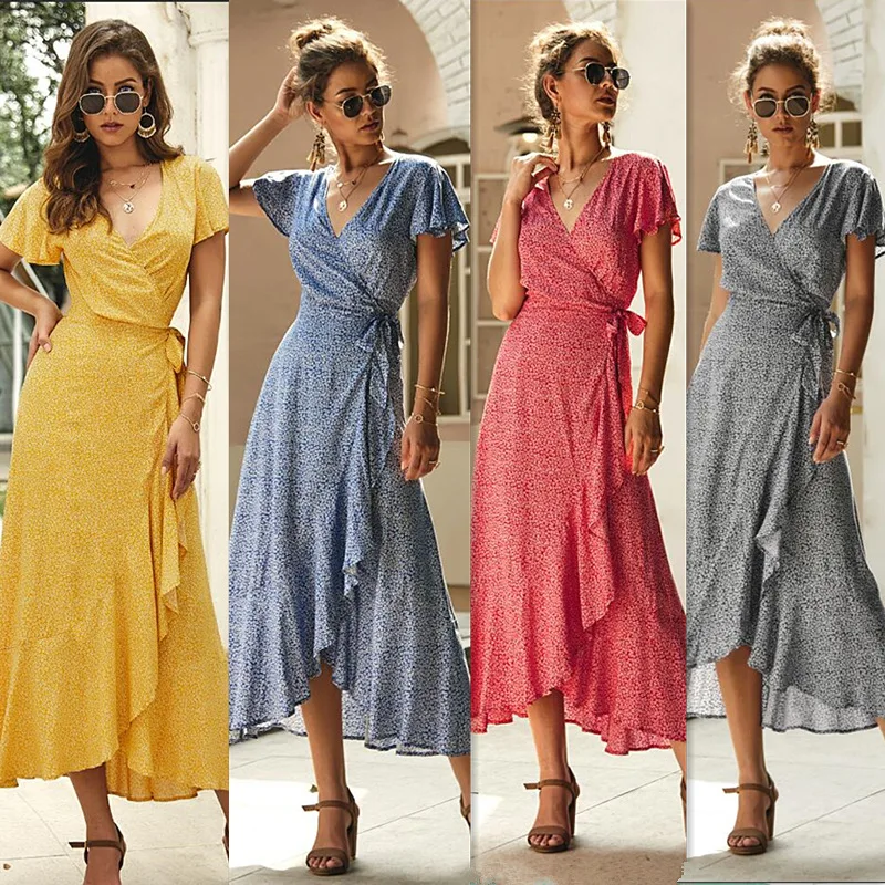 Women long sexy party dress print dot summer dress bandage women dresses sexy dresses Vestidos ruffles S M L XL
Women long sexy party dress print dot summer dress bandage women dresses sexy dresses Vestidos ruffles S M L XL