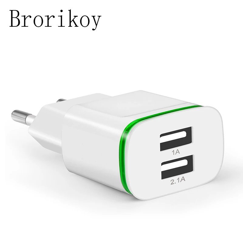 LED Light 2 Ports USB Charger EU Plug 5V 2A Mobile Phone Wall Adapter For iPhone 4 5 6 iPad Samsung S4 5 6 Charging Device
LED Light 2 Ports USB Charger EU Plug 5V 2A Mobile Phone Wall Adapter For iPhone 4 5 6 iPad Samsung S4 5 6 Charging Device