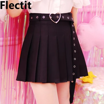 Flectit Heart Belt Pleated Skirt Black White Pink High Waisted Mini Skirts Harajuku Cool Girl Kawaii Punk Style
Flectit Heart Belt Pleated Skirt Black White Pink High Waisted Mini Skirts Harajuku Cool Girl Kawaii Punk Style