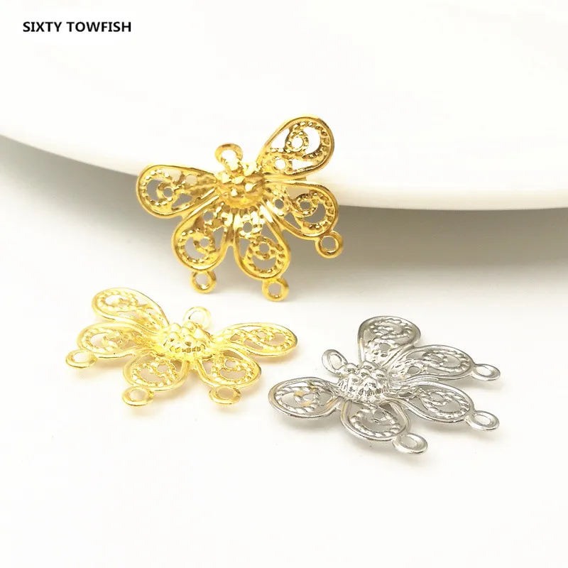 30 pieces/lot 22x18mm Gold color/White K Metal Base Setting DIY Components Butterfly With Holes Filigree Flowers Slice Charms
30 pieces/lot 22x18mm Gold color/White K Metal Base Setting DIY Components Butterfly With Holes Filigree Flowers Slice Charms