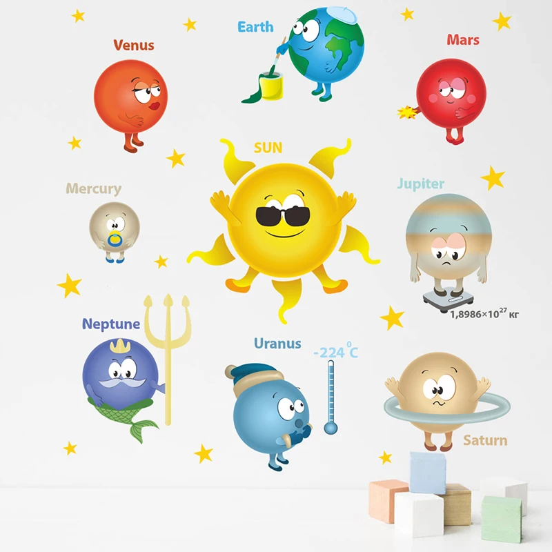 Outer Space Planets Solar System Wall Stickers For Classroom Kids Room Home Decoration PVC Nursery Mural Art Wall Decal
Outer Space Planets Solar System Wall Stickers For Classroom Kids Room Home Decoration PVC Nursery Mural Art Wall Decal