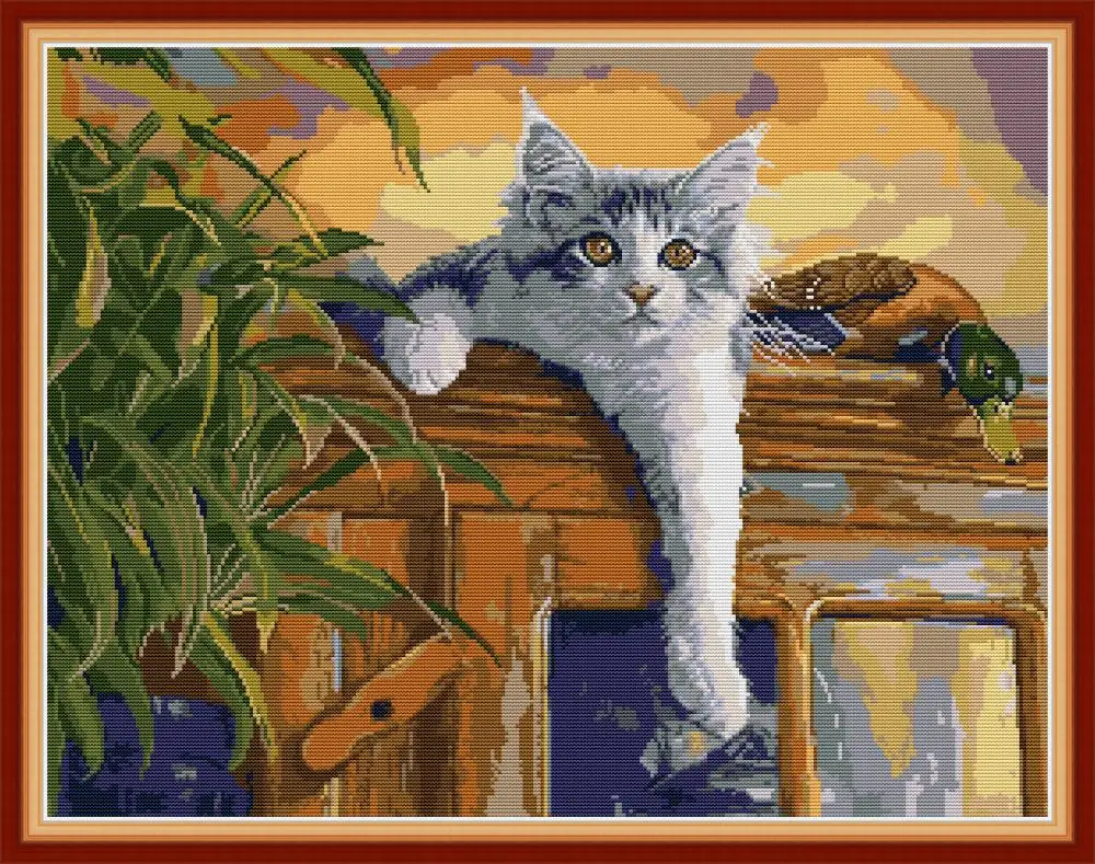 Cat and duck cross stitch kit aida 14ct 11ct count print canvas cross stitches needlework embroidery DIY handmade
Cat and duck cross stitch kit aida 14ct 11ct count print canvas cross stitches needlework embroidery DIY handmade