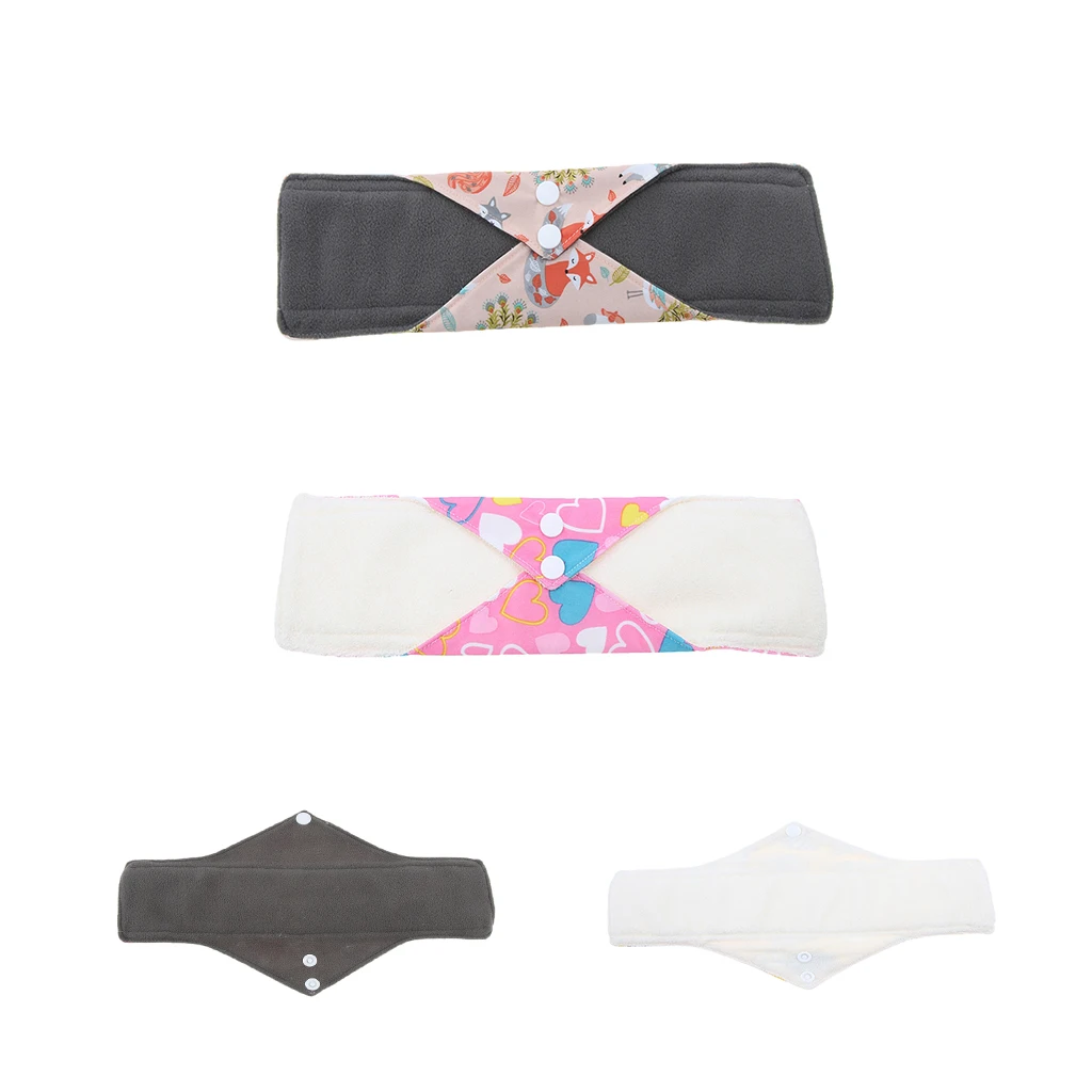 2 Pcs 11.8'' Cloth Menstrual Pad Washable Sanitary Napkins Panty Liner for Heavy flow, Overnight Protect 2 Pcs 11.8'' Cloth Menstrual Pad Washable Sanitary Napkins Panty Liner for Heavy flow, Overnight Protect