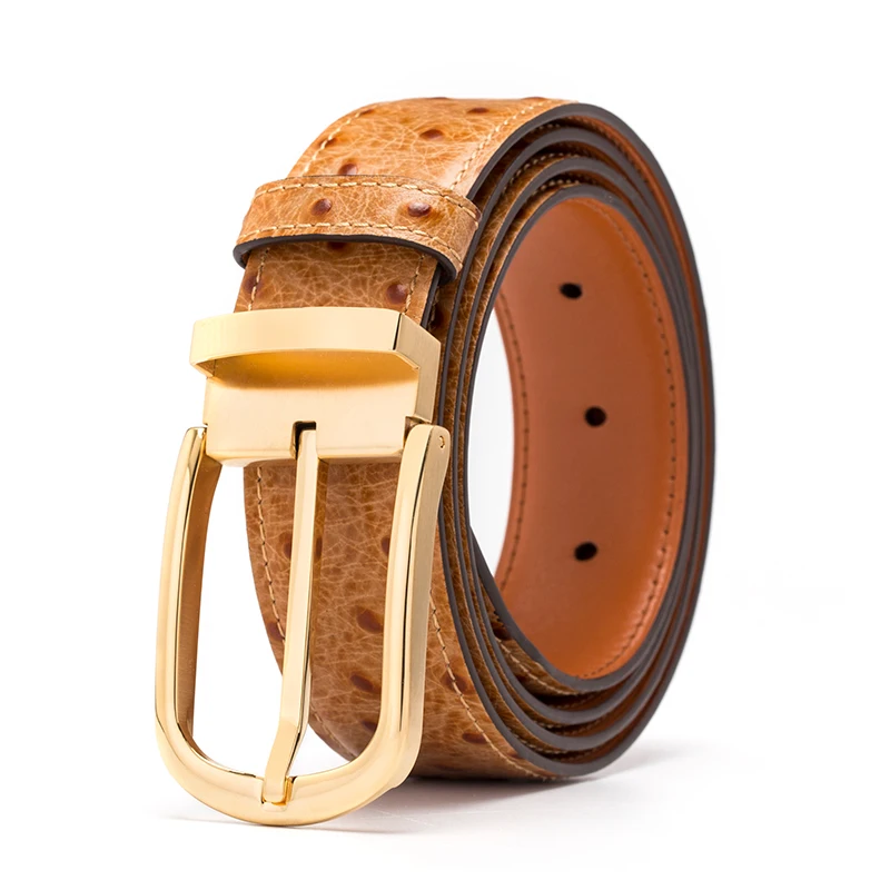 Genuine Leather belt men ostrich pattern Cowhide male belts for men gold belt Designer high quality Luxury brand
Genuine Leather belt men ostrich pattern Cowhide male belts for men gold belt Designer high quality Luxury brand