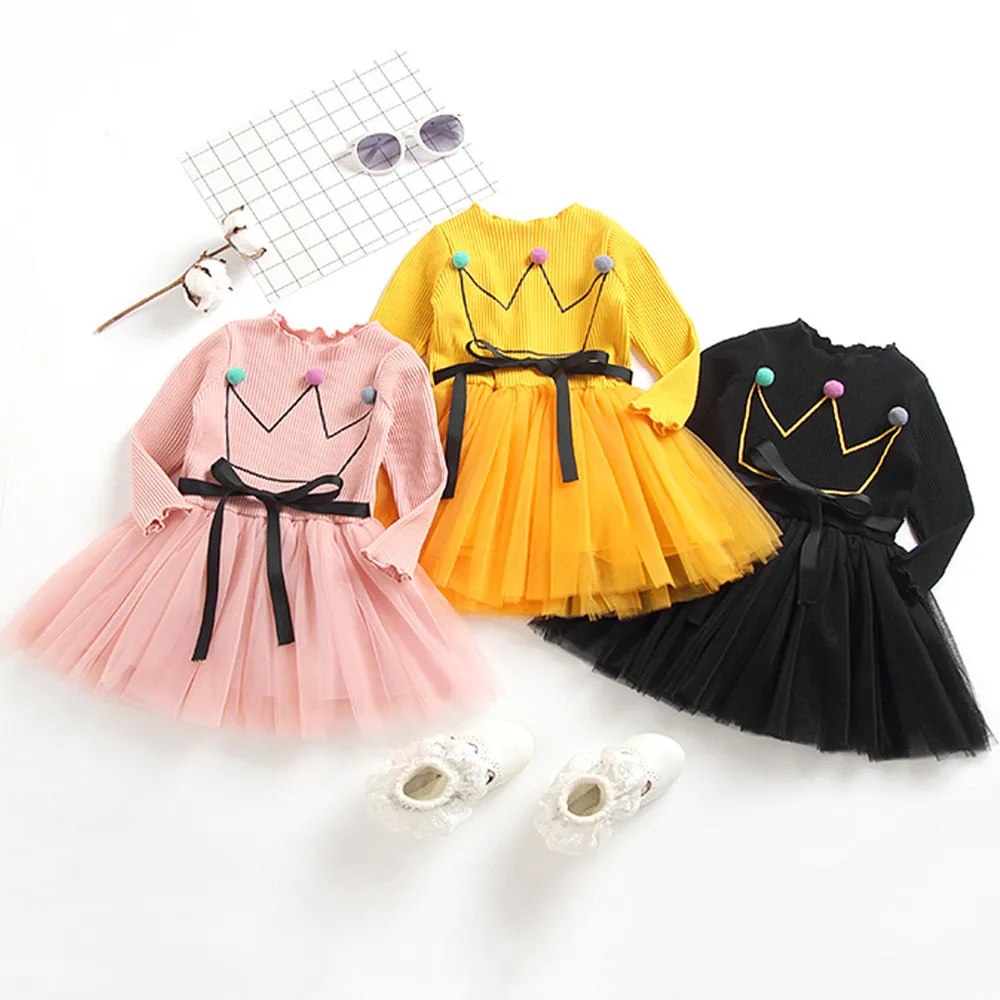 Toddler Infant Baby Girls Long Sleeve Crown Splice Dress Yarn Tutu Dress fashion brand dress robe princesse enfant fille
Toddler Infant Baby Girls Long Sleeve Crown Splice Dress Yarn Tutu Dress fashion brand dress robe princesse enfant fille