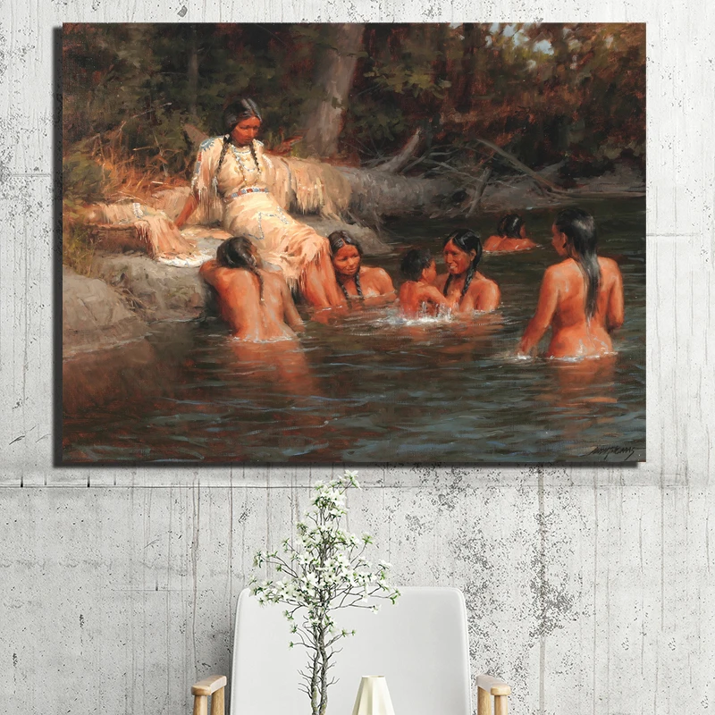 Women Swimming Indian Thomas Oil Paintings on Canvas Modern Art Wall Pictures For Living Room Home Decoration
Women Swimming Indian Thomas Oil Paintings on Canvas Modern Art Wall Pictures For Living Room Home Decoration