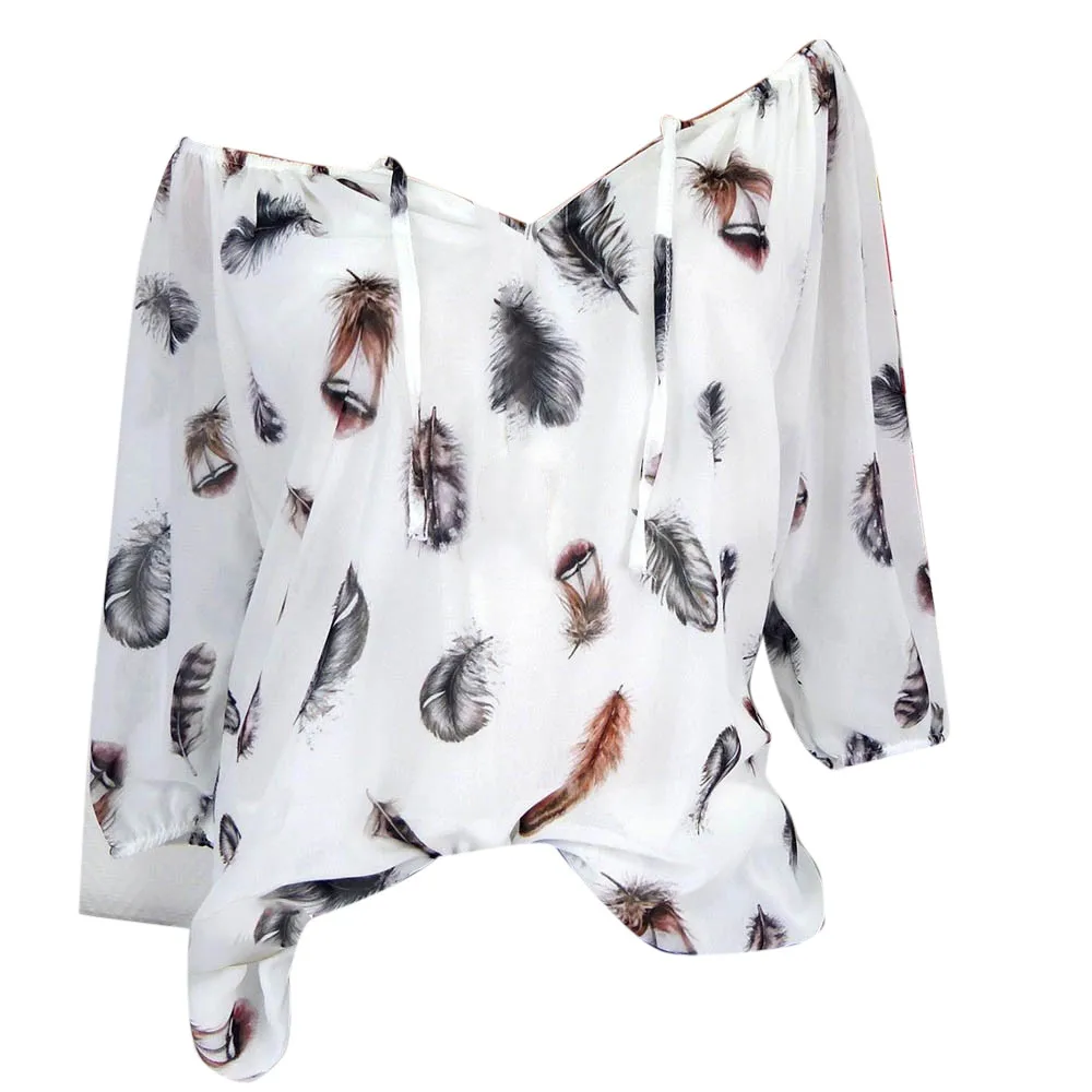 Women Plus Size Half Sleeve Feather Print V-neck Shirt Pullover Tops Shirt Chiffon Material Fashion Print Pattern Type May 13
Women Plus Size Half Sleeve Feather Print V-neck Shirt Pullover Tops Shirt Chiffon Material Fashion Print Pattern Type May 13