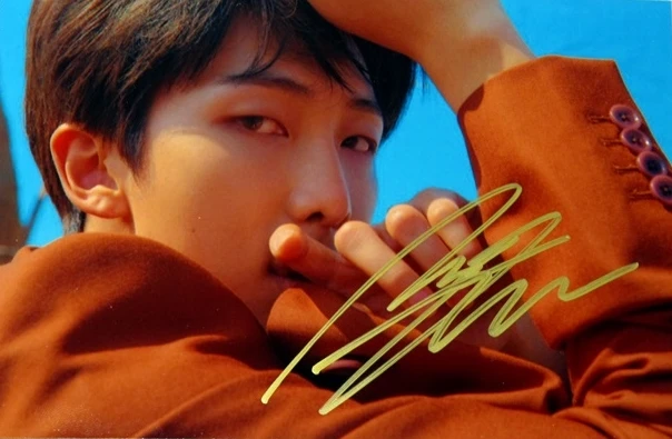 

signed Bangtan Boys Rap Monster RM Kim Nam Joo autographed photo LOVE YOURSELF TEAR K-POP 6 inches freeshipping 052018Z2