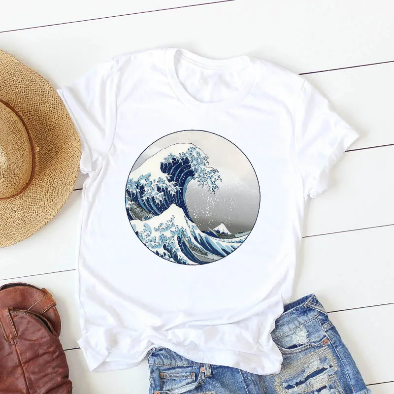 Women Character T Shirt wave summer Painting Fashion Cute Women Female Casual Tshirt Camisa Mujer Top Graphic Tees T-shirt
Women Character T Shirt wave summer Painting Fashion Cute Women Female Casual Tshirt Camisa Mujer Top Graphic Tees T-shirt