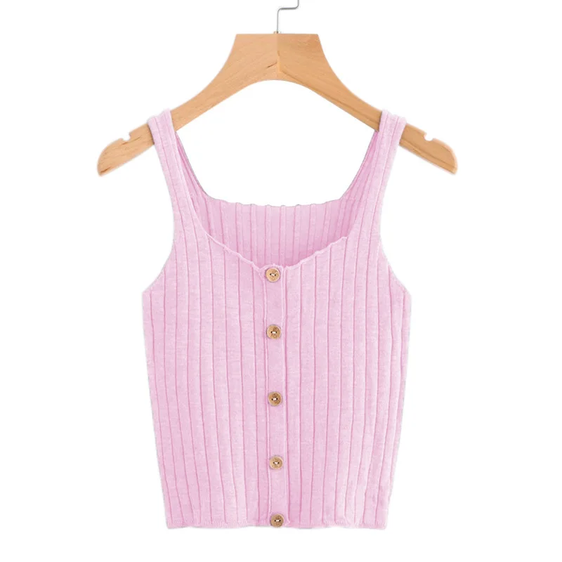 Knitted Women Vest Button 2019 Summer Fashion Style Solid Women Tanks & Camis Sleeveless Casual Simple Women's Vest
Knitted Women Vest Button 2019 Summer Fashion Style Solid Women Tanks & Camis Sleeveless Casual Simple Women's Vest