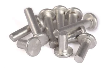 

100PC M6*12/16/20/25/30 M6X12/16/20/25/30 Silver Tone GB109 Aluminium Rivets AL Aluminum Knock Flat Head Solid Rivet M6