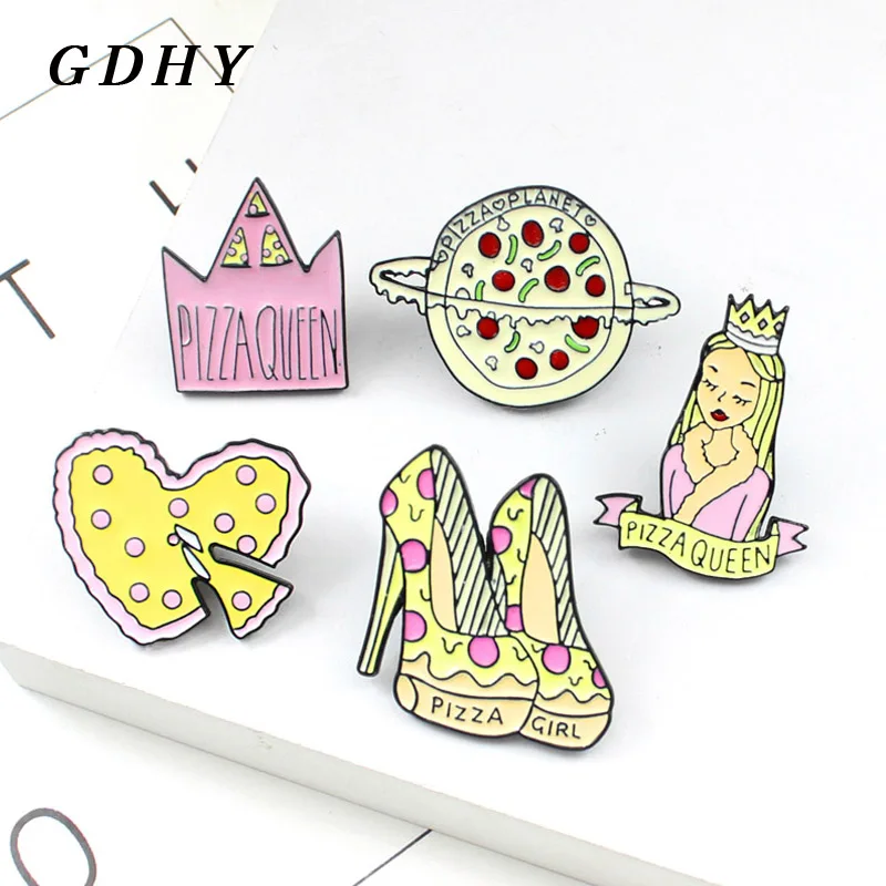 GDHY Pizza Queen Brooches Pizza Heart-shaped An crown Planet High Heels Cute Girl Pink Enamel Pins Pizza Lover Jewelry For women
GDHY Pizza Queen Brooches Pizza Heart-shaped An crown Planet High Heels Cute Girl Pink Enamel Pins Pizza Lover Jewelry For women