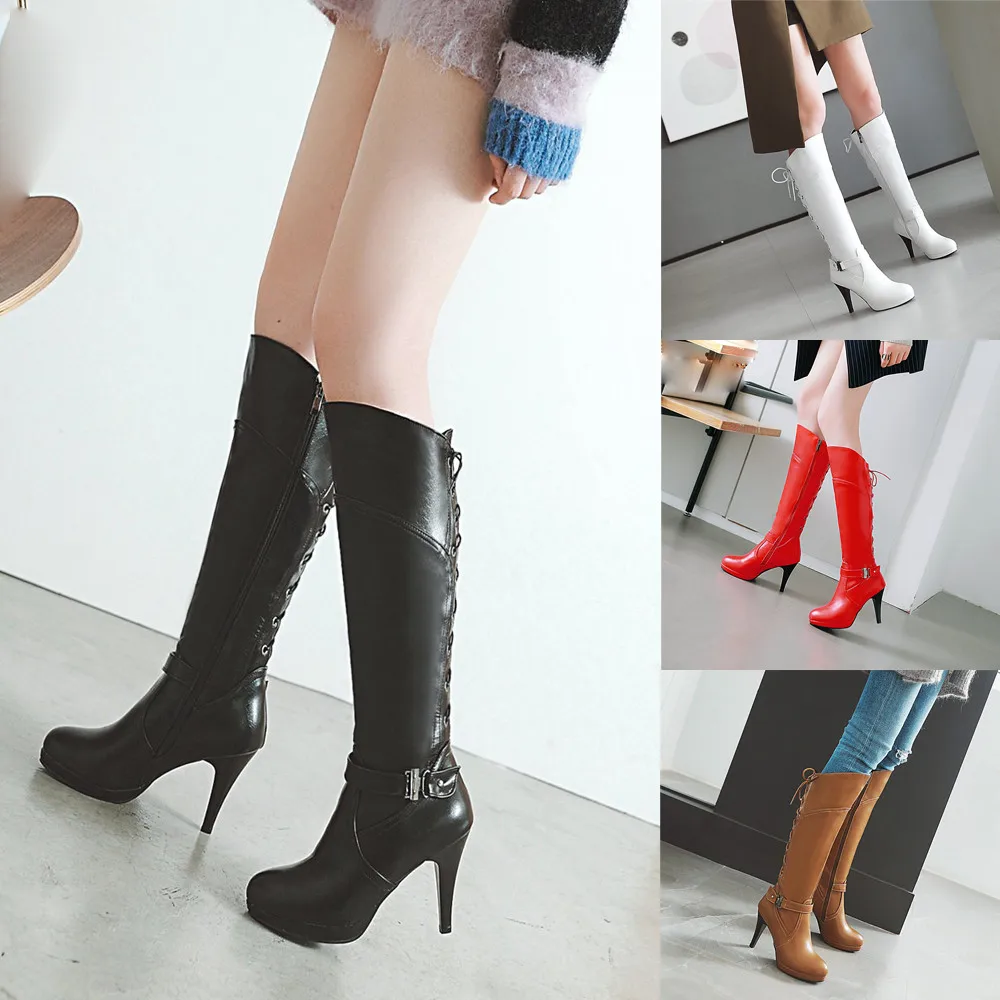 bota feminina salto Fashion Retro Women's Belt Buckle Rear Tie Shoes Round-Toe Fine Heel High Boots botas mujer invierno 2019 #4
bota feminina salto Fashion Retro Women's Belt Buckle Rear Tie Shoes Round-Toe Fine Heel High Boots botas mujer invierno 2019 #4