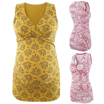 Nursing Clothes Fashion Leisure Pregnant Woman Cross V-neck Print Sleeveless Tops Pregnant T-shirt Enfermera Hot Sale Clothes
Nursing Clothes Fashion Leisure Pregnant Woman Cross V-neck Print Sleeveless Tops Pregnant T-shirt Enfermera Hot Sale Clothes
