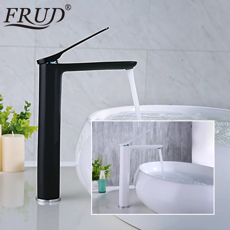 FRUD Basin Faucets Black and white Bathroom sink Faucet Deck mounted Bathroom Basin Faucet Water Mixer Single Handle Tap
FRUD Basin Faucets Black and white Bathroom sink Faucet Deck mounted Bathroom Basin Faucet Water Mixer Single Handle Tap
