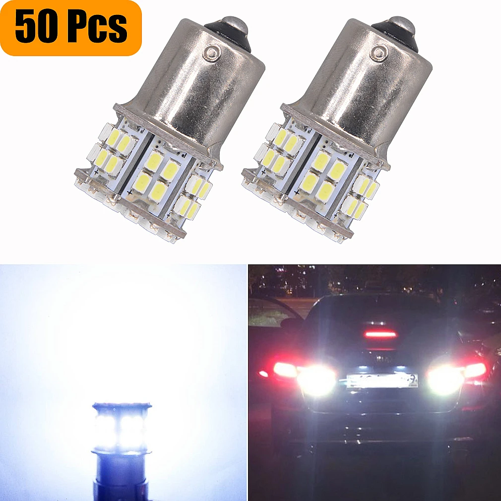 50Pcs Super Bright DC12V S25 BA15S 1156 50 SMD 1206 3020 Turn Signal Tail Backup Lamps LED Reverse Car Auto Lights White Bulbs
50Pcs Super Bright DC12V S25 BA15S 1156 50 SMD 1206 3020 Turn Signal Tail Backup Lamps LED Reverse Car Auto Lights White Bulbs