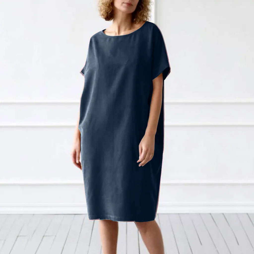 2019 JAYCOSIN Summer Autumn Womens Fashion O-Neck Loose Solid Short Sleeve Casual Cotton And Linen Dress April8 P30
2019 JAYCOSIN Summer Autumn Womens Fashion O-Neck Loose Solid Short Sleeve Casual Cotton And Linen Dress April8 P30
