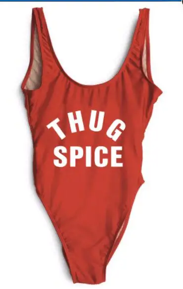 THUG Spice Letter Custom SWIMSuit One Piece Swimwear Bathing suit Women Sexy Bodysuit Funny Swimsuits Jumpsuits Rompers
THUG Spice Letter Custom SWIMSuit One Piece Swimwear Bathing suit Women Sexy Bodysuit Funny Swimsuits Jumpsuits Rompers
