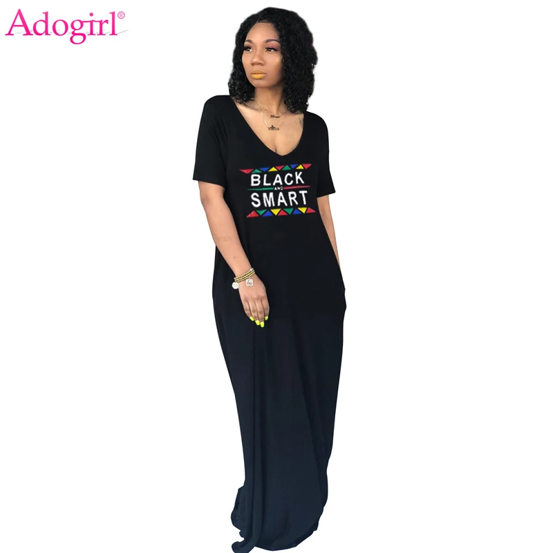 Adogirl Letter Print Women Casual Maxi Dress V Neck Short Sleeve Pockets Robe Long 2019 New Summer Dresses Vestidos Outfits
Adogirl Letter Print Women Casual Maxi Dress V Neck Short Sleeve Pockets Robe Long 2019 New Summer Dresses Vestidos Outfits
