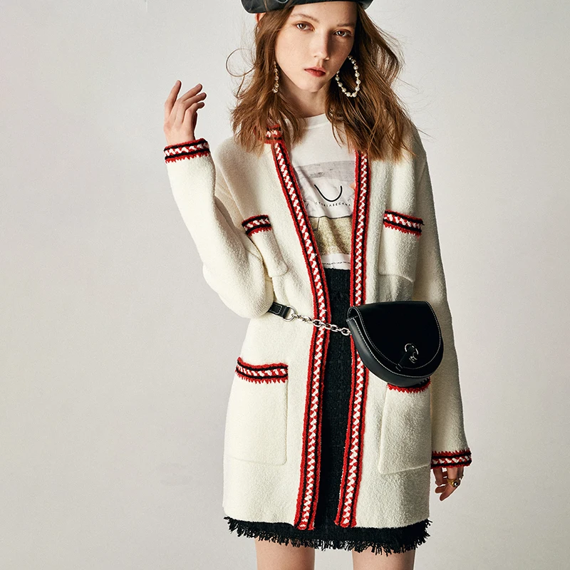KENVY Brand Fashion Women's High-end Luxury Winter Contrast Color Jacquard Knitted Cotton Casual Sweater Coat
KENVY Brand Fashion Women's High-end Luxury Winter Contrast Color Jacquard Knitted Cotton Casual Sweater Coat